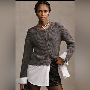 By Anthropologie Cropped Twofer Cardigan Sweater Size Small